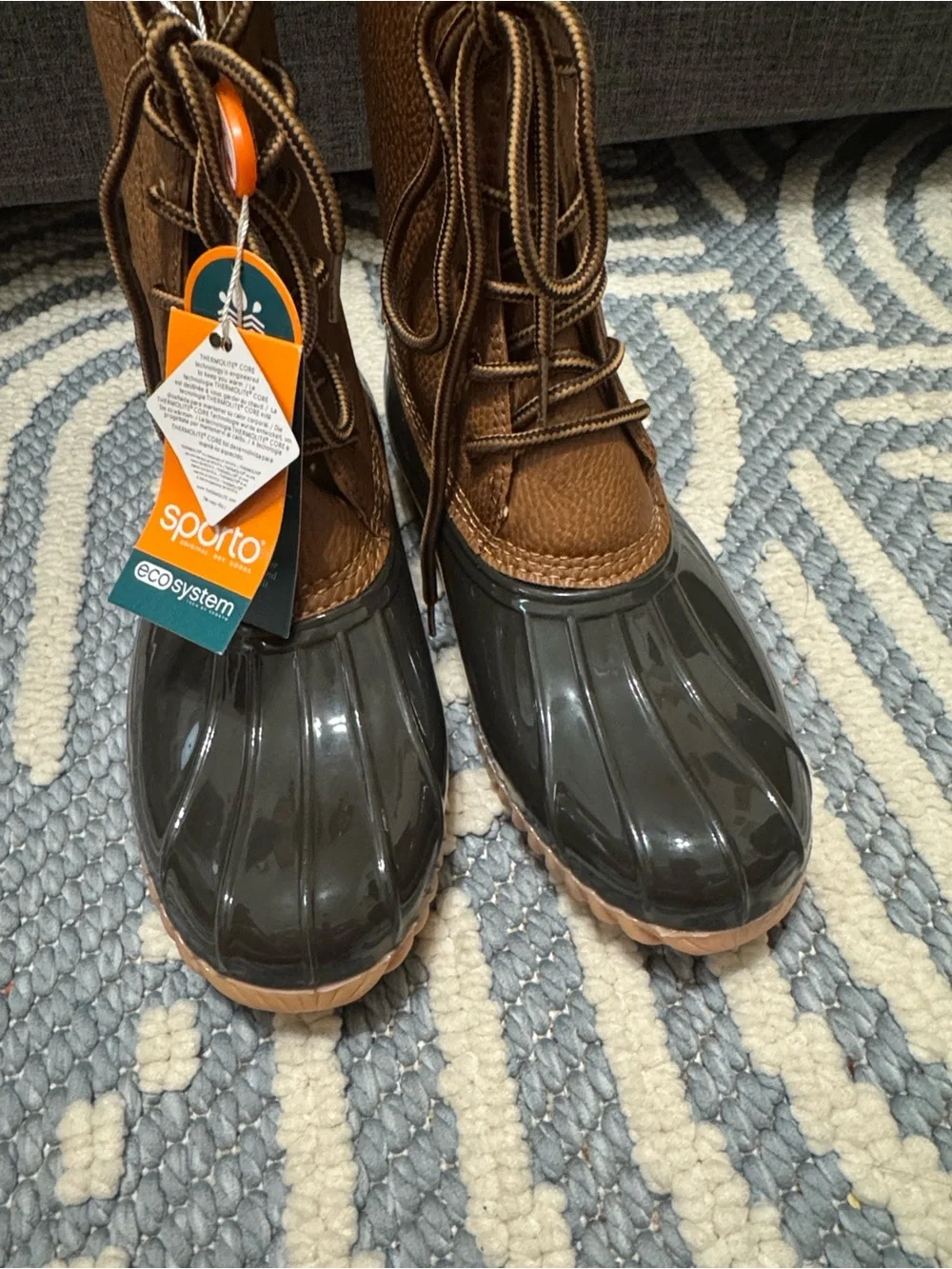 NWT Sporto Dakota Duck Boots Women's Size 8 Brown Waterproof Thermolite Winter